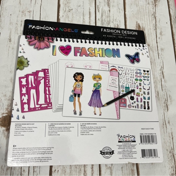 I Love Fashion Fashion Angels Design Sketch Set 100 Stickers - Picture 8 of 9